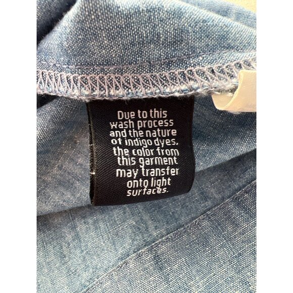 J Crew Chambray Dress Size 12 Ruffle Short Sleeve Tie Waist Blue Cotton Modern - Picture 5 of 11